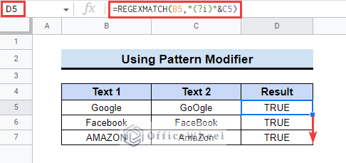 Using fill handle tool